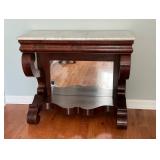 Empire Mahogany and Marble Console Table Empire Mahogany and Marble Console Table