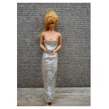 Vtg Barbie in Silver Dress 1980's Mattel Doll