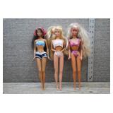 Lot of 3 Vtg Barbies; Cali Girl & Glitter Beach