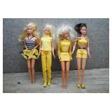 Mattel Barbie Doll Lot of 4 - Yellow Outfits