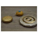 2 Mirror/Face Powder Compacts, 1 Solid Perfume