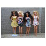 Mattel Barbie Doll Lot of 4 - Floral Dresses