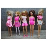Mattel Barbie Doll Lot of 5 - Pink Outfits