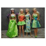Mattel Barbie Doll Lot of 4 - Green Outfits