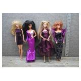 Mattel Barbie Doll Lot of 4 - Purple Dress Outfits
