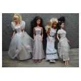 Mattel Barbie Doll Lot of 4 - White Dresses