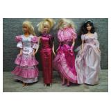 Mattel Barbie Doll Lot of 4 - Pink Dress Outfits