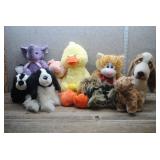 Vtg Ty & Russ Plush Lot - Elephant Cat Duck