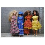 Mattel Barbie Doll Lot of 4 - Handmade Clothing