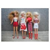 Mattel Barbie Doll Lot of 4 - Red Outfits