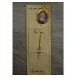 Gold Tone Pink Cameo Stick Pin