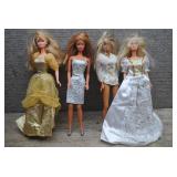 Mattel Barbie Doll Lot of 4 - Gold & White Outfits