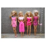 Mattel Barbie Doll Lot of 4 - Pink Dresses
