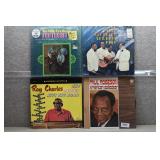 4 Vinyl Records -Ray Charles, Mills Brothers, Etc