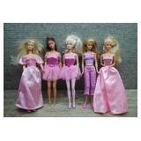 Mattel Barbie Doll Lot of 5 - Pink Outfits