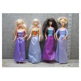 Mattel Barbie Doll Lot of 4 - Purple Dresses