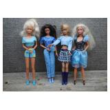 Mattel Barbie Doll Lot of 4 - Blue Outfits