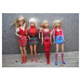 Mattel Barbie Doll Lot of 4 - Red Outfits