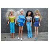 Mattel Barbie Doll Lot of 4 - Blue Outfits