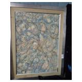 TEXTURED ABSTRACT MIXED MEDIA ART 26x34