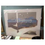 SIGNED ABSTRACT ART 44x36