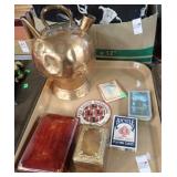 PLAYING CARDS, COPPER KETTLE, MORE