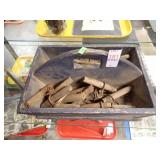 WOODEN SAPPING TAPS IN EARLY KNIFE TRAY