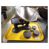 CAST BASKET SCALE W/ WEIGHTS