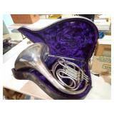 CONN SILVERPLATED FRENCH HORN W/ PRESENTATION