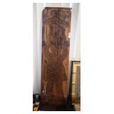 WOODEN PANEL W/ CARVED FIGURE 11x41