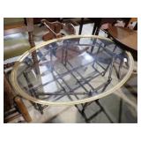 BRASS & GLASS TOP COFFEE TABLE 45x16
