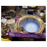 MIRROR, TRAY, POTTERY BOWL, MORE