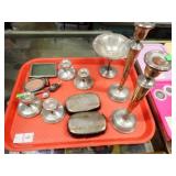 STERLING LOT W/ CANDLESTICKS, FRAMES, MORE