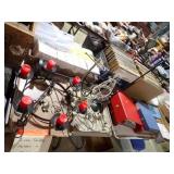 2 TRAYS IRON CANDLE HOLDER & METALWORK