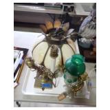 SLAG GLASS HANGING LAMP + LIGHTING PCS