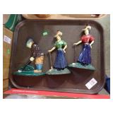 3 CAST FIGURAL DOORSTOPS