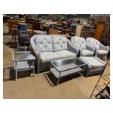 6-PC BLUE WICKER PATIO SET