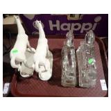 2 CZECH + 2 GLASS HORSES