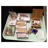 CUFF LINKS, TOKEN, LIPSTICK HOLDER, MORE