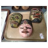 3 DECORATIVE ORIENTAL MASKS