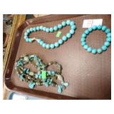 TURQUOISE BEADED NECKLACE & BRACELET
