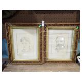 2 PENCIL DRAWING PORTRAITS 15x18