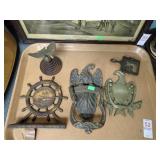 BRASS PCS W/ EAGLES, DOOR KNOCKERS, MORE