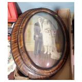 2 OVAL FRAMES, 1 W/ WEDDING PORTRAIT