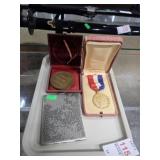 2 MEDALS + BUSINESS CARD CASE
