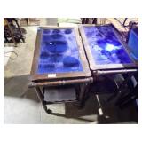 2 BLUE MIRRORED TOP BUTLER CARTS