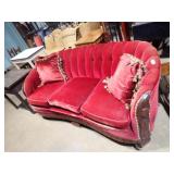 RED VICTORIAN UPHOLSTERED SOFA