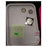 PEACE DOLLAR + 2 WALKING LIBERTY HALVES