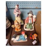 5 CERAMIC CLOWNS