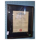 HONORABLE SERVICE CERTIFICATE 16x20